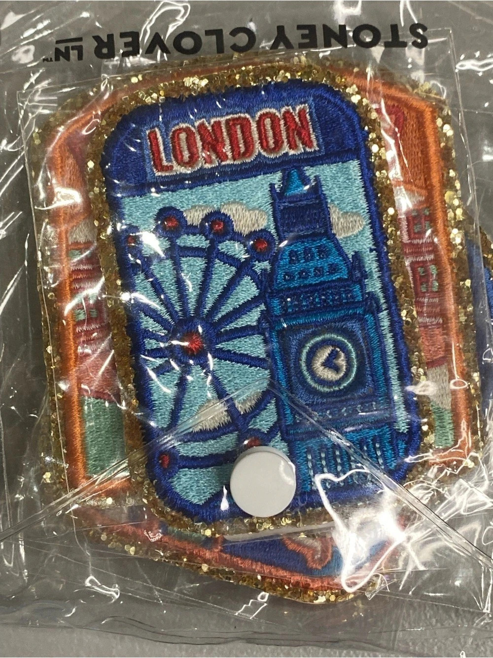 Stoney Clover Lane London Patch Embroidered Patch Blue NWT
